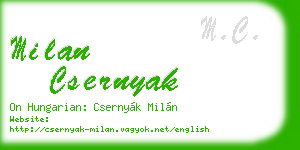 milan csernyak business card